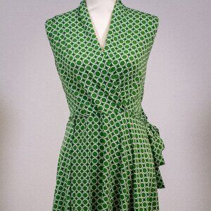 Karina Margaret Green Pattern Dress